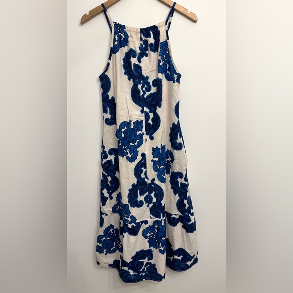 Italian LUNGO L’ARNO Baroque Dress Linen Cotton Blend, Size Small - Picture 6 of 7